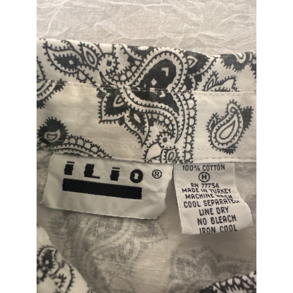 NWT ILIO Paisley Print Shirt Short Sleeve Button Up Casual Top Mens Size Medium - Picture 4 of 7